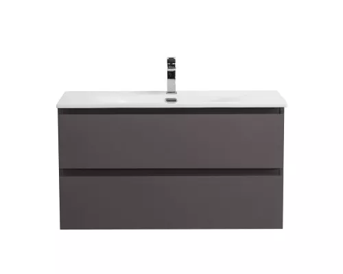 Тумба с раковиной подвесная BelBagno KRAFT-1000-2C-SO-GSO, 100см, Темно-Серый Матовый, раковина белая BB-8099-100