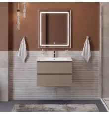 Тумба с раковиной подвесная BelBagno KRAFT-700-2C-SO-CO, 70 см, Бежевый Матовый, раковина белая BB-8099-70