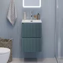 Тумба с раковиной подвесная 40 см, BelBagno UNO-MINI-400-2C-SO-AO Голубой матовый, раковина белая BB-8099-3-40 Тумба с раковиной подвесная 40 см, BelBagno UNO-MINI-400-2C-SO-AO Голубой матовый, раковина белая BB-8099-3-40