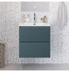 Тумба с раковиной подвесная 50 см, BelBagno UNO-MINI-500-2C-SO-AO Голубой матовый, раковина белая BB-8099-3-50