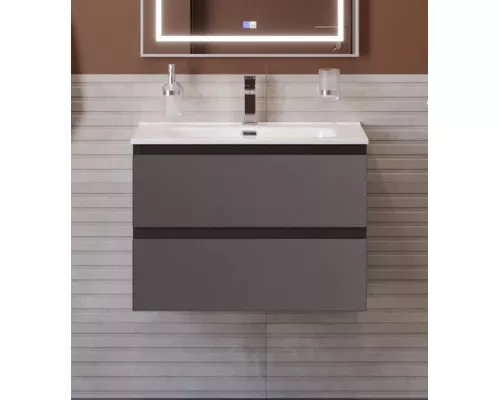 Тумба с раковиной подвесная BelBagno KRAFT-700-2C-SO-GSO, 70 см, Темно-Серый Матовый, раковина белая BB700ETL