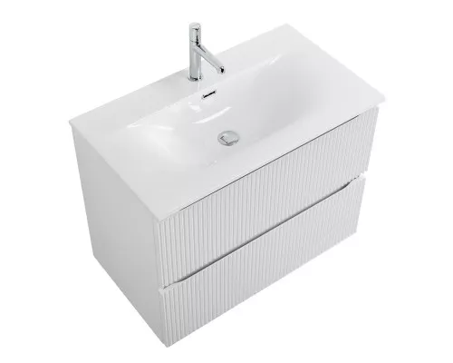 Тумба с раковиной подвесная 80 см, BelBagno UNO-800-2C-SO-BO Bianco Opaco, раковина белая BB-8099-80