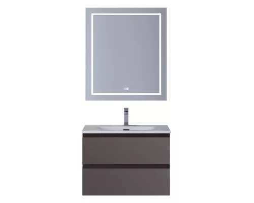 Тумба с раковиной подвесная BelBagno KRAFT-600-2C-SO-GSO, 60см, Темно-Серый Матовый, раковина белая BB-8099-60