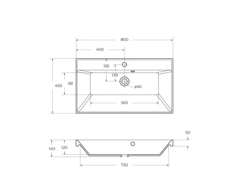 Тумба с раковиной подвесная BelBagno MARINO-800 Rovere Grigio, раковина белая  BB800/450-LV-MR-AST