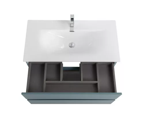 Тумба с раковиной подвесная BelBagno KRAFT-800-2C-SO-AO, 80 см, Голубой Матовый, раковина белая BB-8099-80