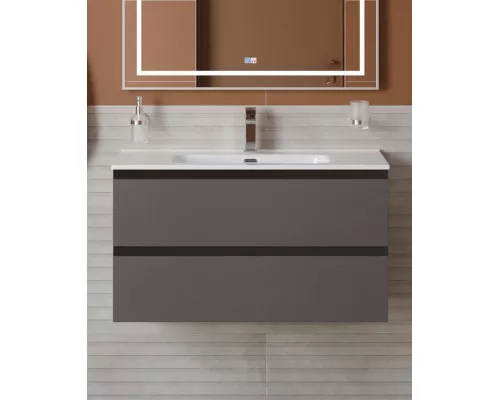 Тумба с раковиной подвесная BelBagno KRAFT-1000-2C-SO-GSO, 100 см, Темно-Серый Матовый, раковина белая BB1000ETL