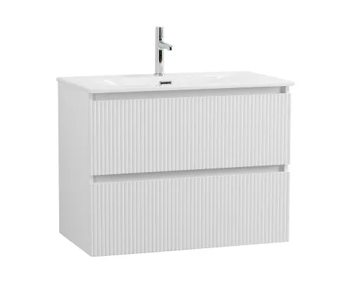 Тумба с раковиной подвесная 80 см, BelBagno UNO-800-2C-SO-BO Bianco Opaco, раковина белая BB-8099-80