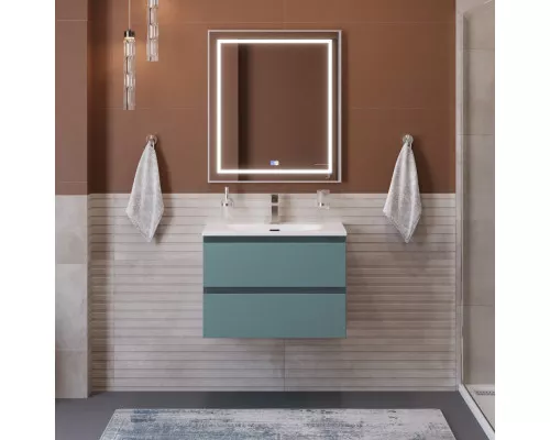 Тумба с раковиной подвесная BelBagno KRAFT-700-2C-SO-AO, 70 см, Голубой Матовый, раковина белая BB-8099-70