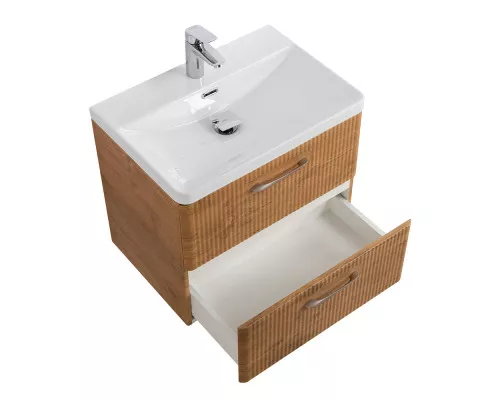 Подвесная тумба с раковиной Belbagno DUE 60 см Rovere Nature DUE-600-2C-SO-RN-P + BB-8076-3-60