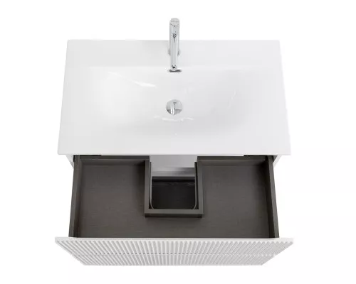 Тумба с раковиной подвесная 80 см, BelBagno UNO-800-2C-SO-BO Bianco Opaco, раковина белая BB-8099-80