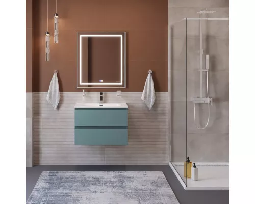 Тумба с раковиной подвесная BelBagno KRAFT-700-2C-SO-AO, 70 см, Голубой Матовый, раковина белая BB700ETL