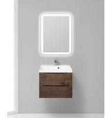 Тумба с раковиной подвесная BelBagno MARINO-600 Rovere Moro, раковина белая