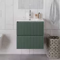 Тумба с раковиной подвесная 70 см, BelBagno UNO-700-2C-SO-VO Еловый матовый, раковина белая BB-8099-70