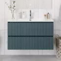 Тумба с раковиной подвесная 120 см, BelBagno UNO-1200-2C-SO-AO Голубой матовый, раковина белая BB-8099-120