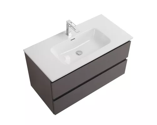 Тумба с раковиной подвесная BelBagno KRAFT-1000-2C-SO-GSO, 100 см, Темно-Серый Матовый, раковина белая BB1000ETL