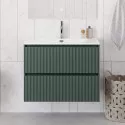 Тумба с раковиной подвесная 90 см, BelBagno UNO-900-2C-SO-VO Еловый матовый, раковина белая BB-8099-90