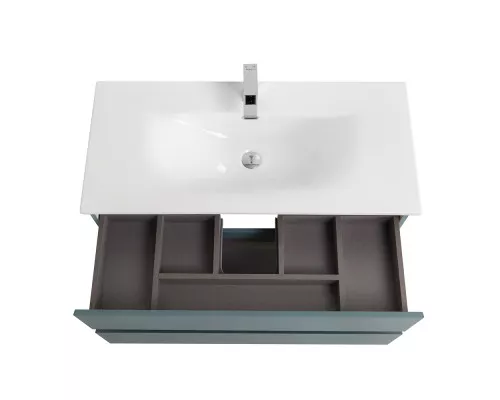 Тумба с раковиной подвесная BelBagno KRAFT-900-2C-SO-AO, 90 см, Голубой матовый, раковина белая BB-8099-90