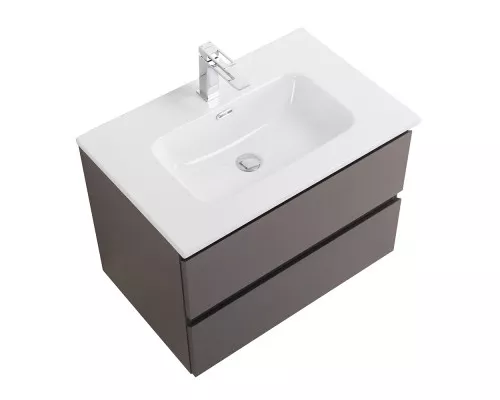 Тумба с раковиной подвесная BelBagno KRAFT-700-2C-SO-GSO, 70 см, Темно-Серый Матовый, раковина белая BB700ETL