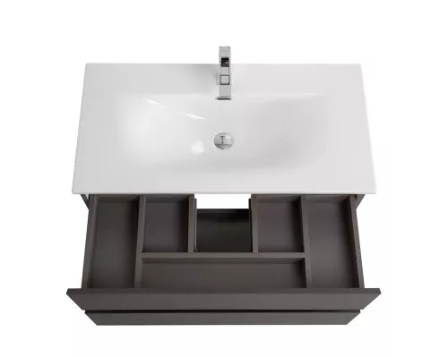 Тумба с раковиной подвесная BelBagno KRAFT-900-2C-SO-GSO, 90см, Темно-Серый Матовый, раковина белая BB-8099-90