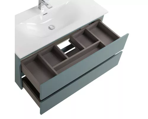 Тумба с раковиной подвесная BelBagno KRAFT-900-2C-SO-AO, 90 см, Голубой матовый, раковина белая BB-8099-90