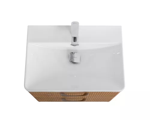 Подвесная тумба с раковиной Belbagno DUE 60 см Rovere Nature DUE-600-2C-SO-RN-P + BB-8076-3-60