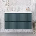 Тумба с раковиной подвесная 100 см, BelBagno UNO-MINI-1000-2C-SO-AO Голубой матовый, раковина белая BB-8099-3-100 Тумба с раковиной подвесная 100 см, BelBagno UNO-MINI-1000-2C-SO-AO Голубой матовый, раковина белая BB-8099-3-100
