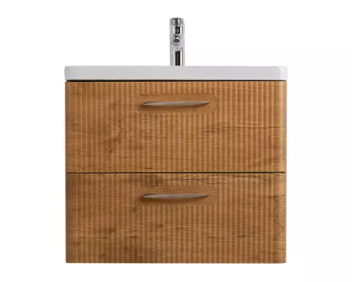 Подвесная тумба с раковиной Belbagno DUE 60 см Rovere Nature DUE-600-2C-SO-RN-P + BB-8076-3-60