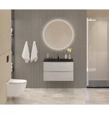 Тумба с раковиной подвесная BelBagno MARINO-800 Rovere Grigio, раковина черная BB800/450-LV-ART-PR-NERO