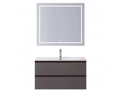 Тумба с раковиной подвесная BelBagno KRAFT-800-2C-SO-GSO, 80см, Темно-Серый Матовый, раковина белая BB-8099-80