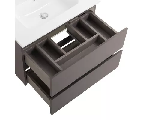 Тумба с раковиной подвесная BelBagno KRAFT-600-2C-SO-GSO, 60 см, Темно-Серый Матовый, раковина белая BB600ETL