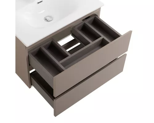 Тумба с раковиной подвесная BelBagno KRAFT-600-2C-SO-CO, 60 см, Бежевый Матовый, раковина белая BB-8099-60