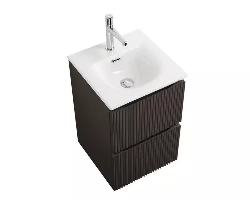 Тумба с раковиной подвесная 40 см, BelBagno UNO-MINI-400-2C-SO-GSO Темно-Серый матовый, раковина белая BB-8099-3-40