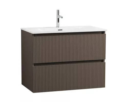 Тумба с раковиной подвесная 90 см, BelBagno UNO-900-2C-SO-CO Бежевый матовый, раковина белая BB-8099-90
