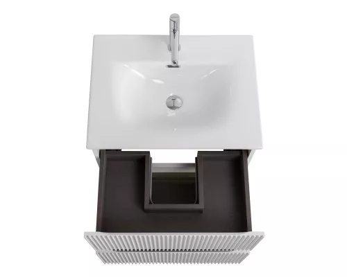 Тумба с раковиной подвесная 60 см, BelBagno UNO-600-2C-SO-BO Bianco Opaco, раковина белая BB-8099-60