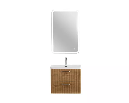 Подвесная тумба с раковиной Belbagno DUE 60 см Rovere Nature DUE-600-2C-SO-RN-P + BB-8076-3-60