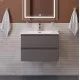 Тумба с раковиной подвесная BelBagno KRAFT-600-2C-SO-GSO, 60см, Темно-Серый Матовый, раковина белая BB-8099-60
