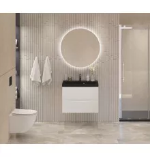 Тумба с раковиной подвесная BelBagno MARINO-600 Bianco Opaco, раковина чёрная BB600/450-LV-ART-AST-NERO