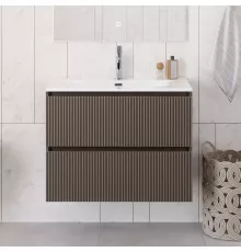 Тумба с раковиной подвесная 90 см, BelBagno UNO-900-2C-SO-CO Бежевый матовый, раковина белая BB-8099-90