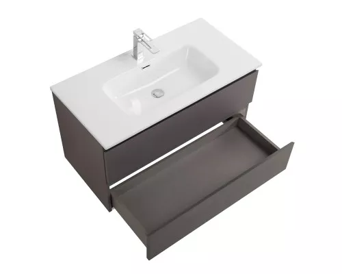 Тумба с раковиной подвесная BelBagno KRAFT-800-2C-SO-GSO, 80 см, Темно-Серый Матовый, раковина белая BB800ETL