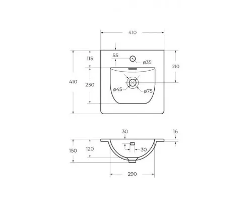 Тумба с раковиной подвесная 40 см, BelBagno UNO-MINI-400-2C-SO-GSO Темно-Серый матовый, раковина белая BB-8099-3-40