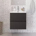 Тумба с раковиной подвесная 50 см, BelBagno UNO-MINI-500-2C-SO-GSO Темно-Серый матовый, раковина белая BB-8099-3-50 Тумба с раковиной подвесная 50 см, BelBagno UNO-MINI-500-2C-SO-GSO Темно-Серый матовый, раковина белая BB-8099-3-50