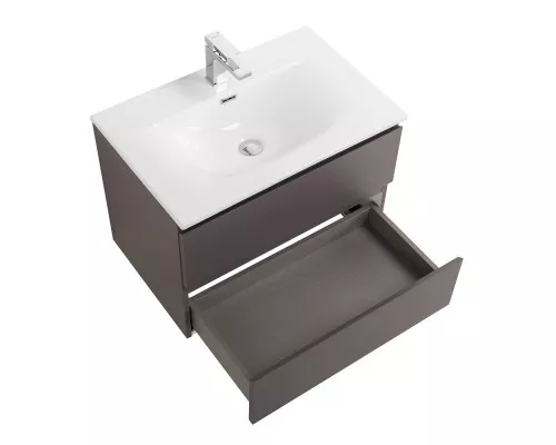 Тумба с раковиной подвесная BelBagno KRAFT-600-2C-SO-GSO, 60см, Темно-Серый Матовый, раковина белая BB-8099-60