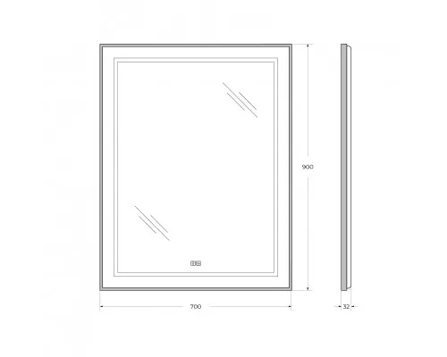 Зеркало в раме с подсветкой сенсорным выкл. и подогревом BelBagno SPC-KRAFT-700-900-LED-TCH-WARM-NERO