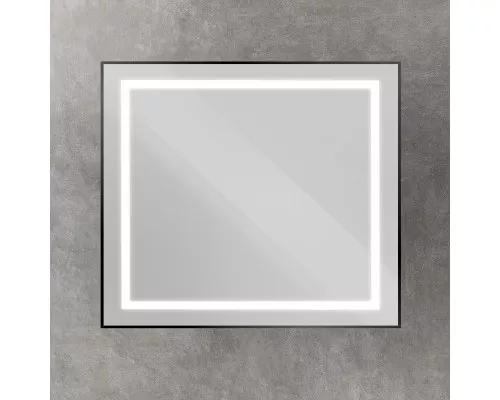 Зеркало в алюминиевой раме со встроенным светильником BelBagno SPC-KRAFT-900-800-SENS-NERO