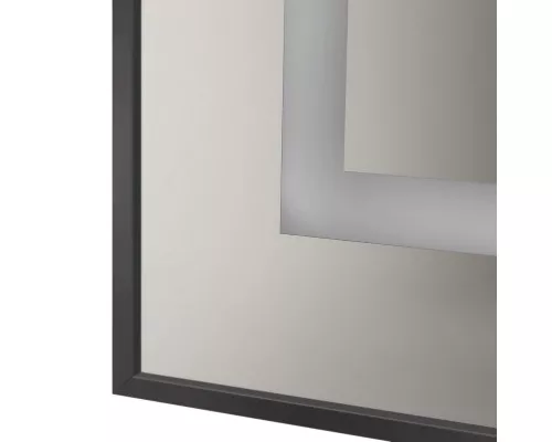 Зеркало в алюминиевой раме со встроенным светильником BelBagno SPC-KRAFT-900-800-SENS-NERO
