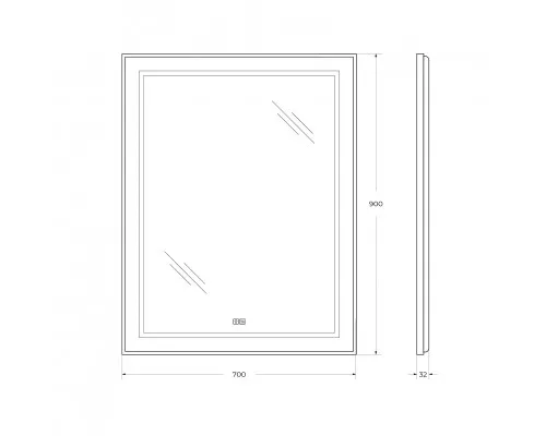 Зеркало в раме с подсветкой сенсорным выкл. и подогревом BelBagno SPC-KRAFT-700-900-LED-TCH-WARM
