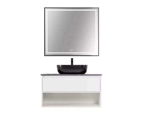 Зеркало в раме с подсветкой сенсорным выкл. и подогревом BelBagno SPC-KRAFT-900-800-LED-TCH-WARM-NERO