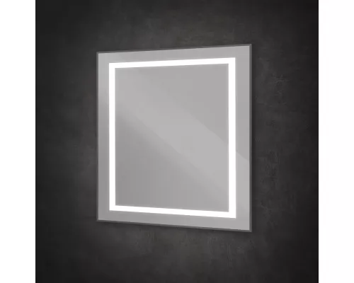 Зеркало в алюминиевой раме со встроенным светильником BelBagno SPC-KRAFT-900-800-SENS-NERO