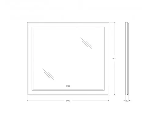 Зеркало в раме с подсветкой сенсорным выкл. и подогревом BelBagno SPC-KRAFT-900-800-LED-TCH-WARM