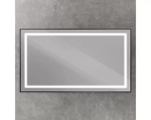 Зеркало в алюминиевой раме со встроенным светильником BelBagno SPC-KRAFT-1400-800-SENS-NERO